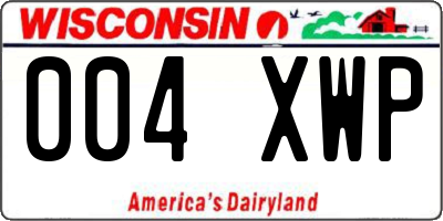 WI license plate 004XWP