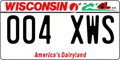 WI license plate 004XWS