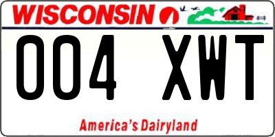 WI license plate 004XWT