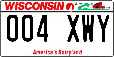 WI license plate 004XWY
