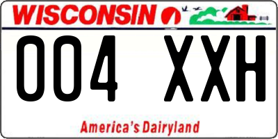 WI license plate 004XXH