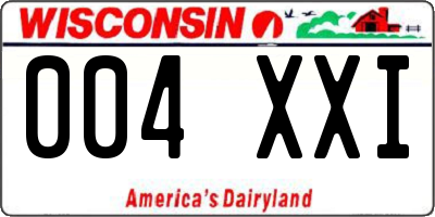 WI license plate 004XXI