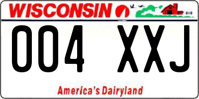 WI license plate 004XXJ