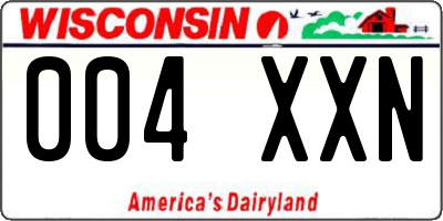 WI license plate 004XXN