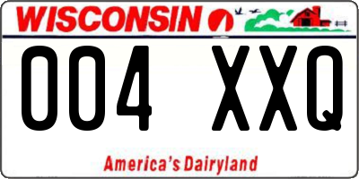 WI license plate 004XXQ