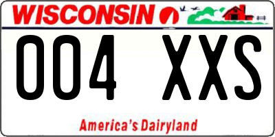 WI license plate 004XXS