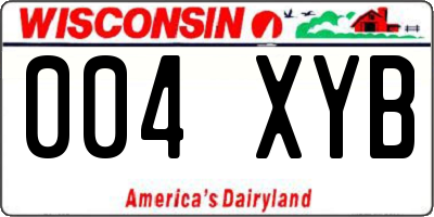 WI license plate 004XYB