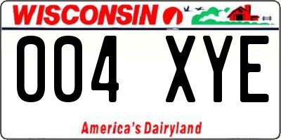 WI license plate 004XYE