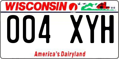 WI license plate 004XYH