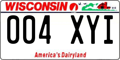 WI license plate 004XYI