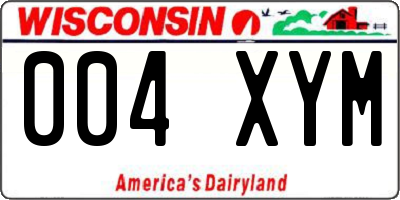 WI license plate 004XYM