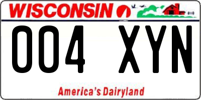WI license plate 004XYN