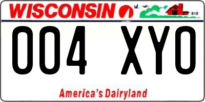 WI license plate 004XYO