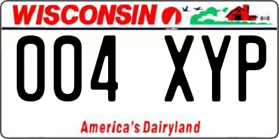 WI license plate 004XYP