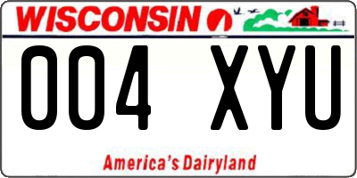 WI license plate 004XYU