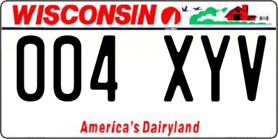 WI license plate 004XYV