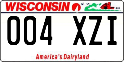 WI license plate 004XZI