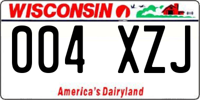 WI license plate 004XZJ