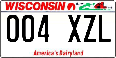 WI license plate 004XZL