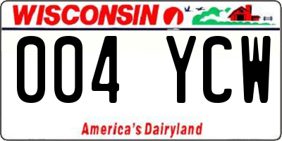 WI license plate 004YCW