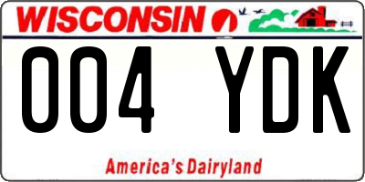 WI license plate 004YDK