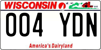 WI license plate 004YDN