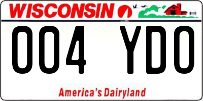 WI license plate 004YDO