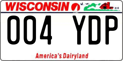 WI license plate 004YDP