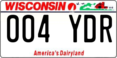 WI license plate 004YDR