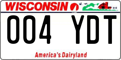 WI license plate 004YDT