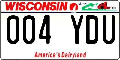 WI license plate 004YDU