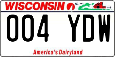 WI license plate 004YDW