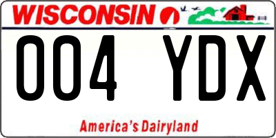 WI license plate 004YDX