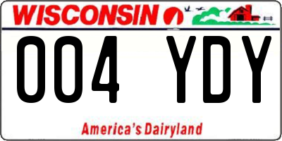 WI license plate 004YDY