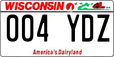 WI license plate 004YDZ