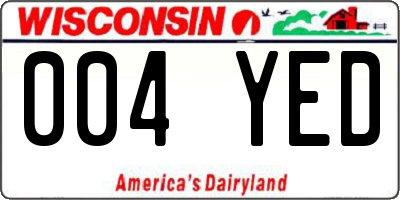 WI license plate 004YED