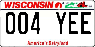 WI license plate 004YEE