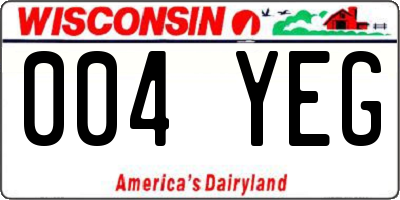 WI license plate 004YEG