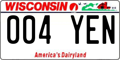 WI license plate 004YEN