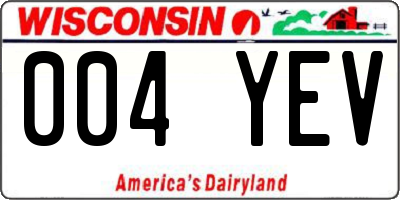 WI license plate 004YEV