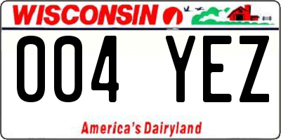 WI license plate 004YEZ