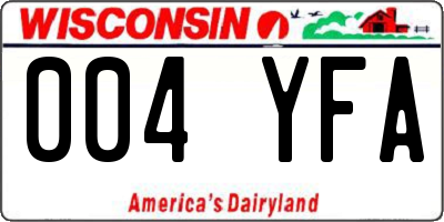 WI license plate 004YFA