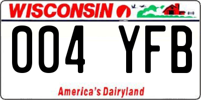 WI license plate 004YFB