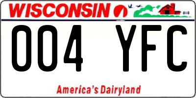 WI license plate 004YFC