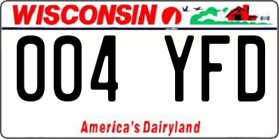 WI license plate 004YFD
