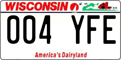 WI license plate 004YFE