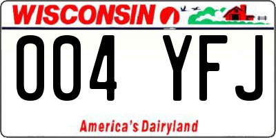 WI license plate 004YFJ