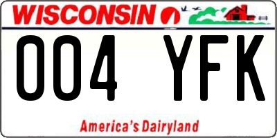 WI license plate 004YFK