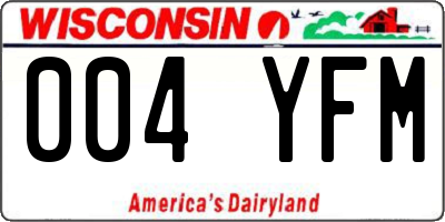 WI license plate 004YFM