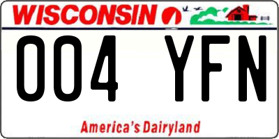 WI license plate 004YFN